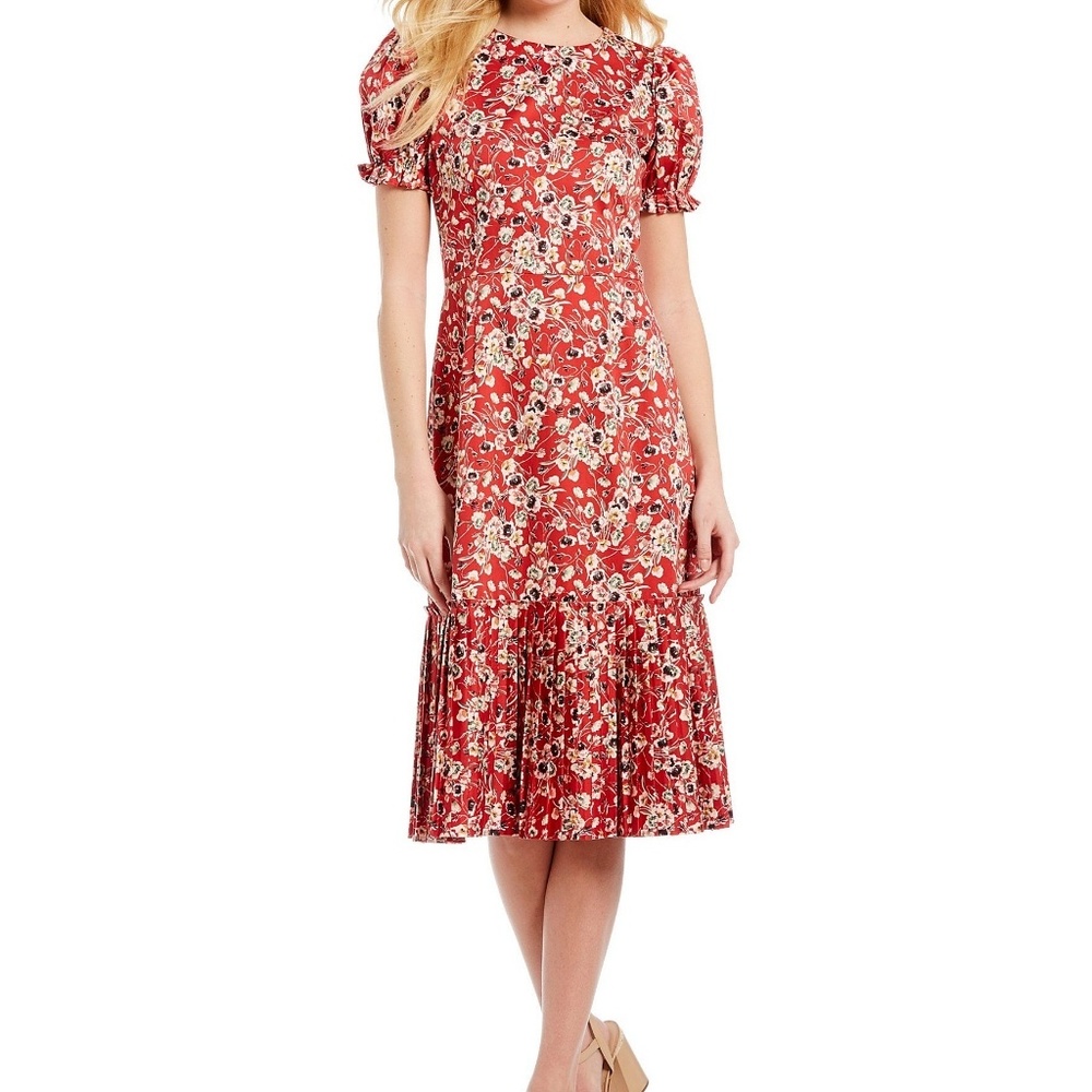 Antonio Melani Chloe Floral Pleated Midi Dress
